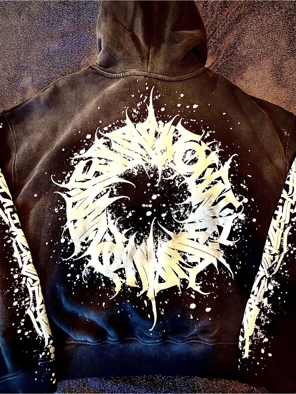 YoungLA ‘Cyclone’ Black Hoodie with White Gothic Logo